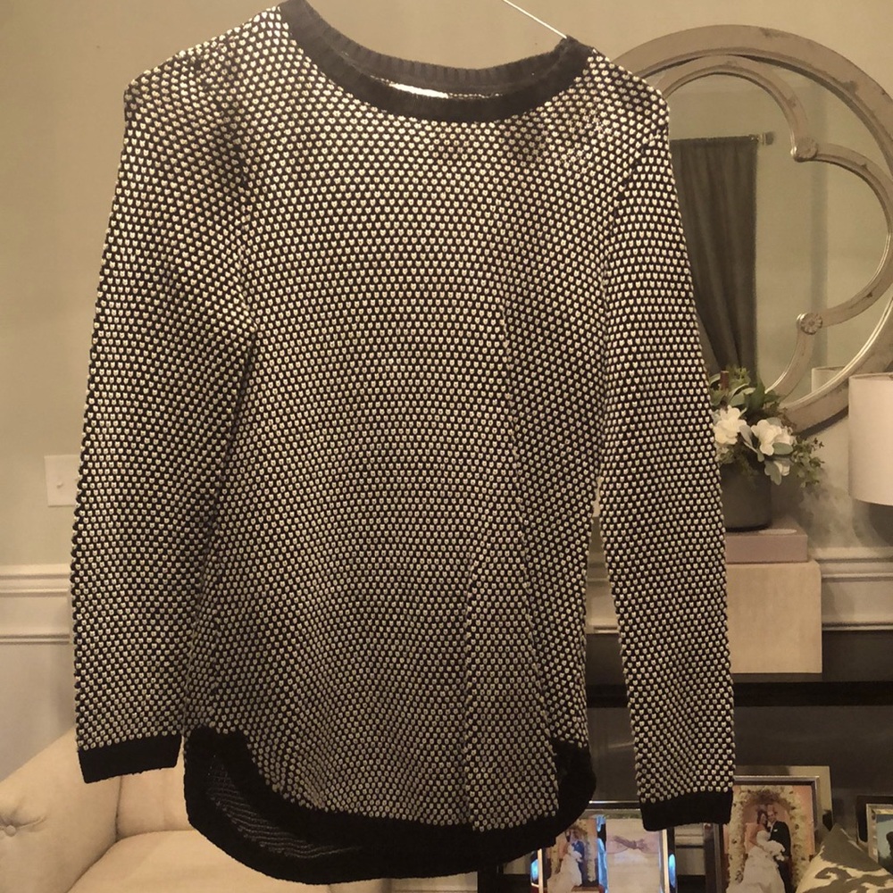 Charter Club size small black/cream/gold sweater